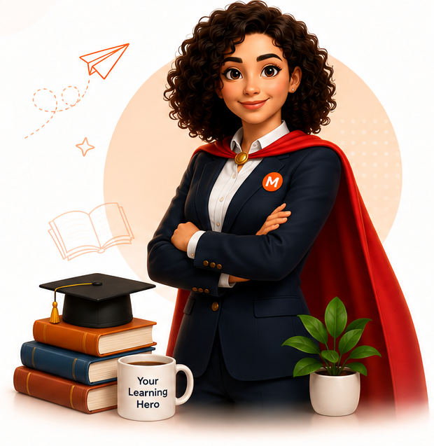 Mia learning hero illustration